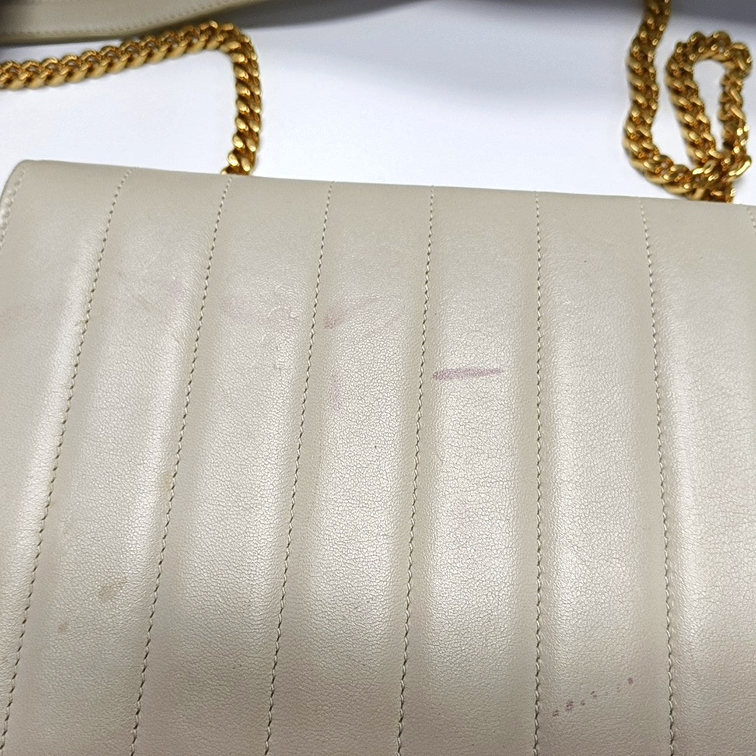 VICKY Quilted Lambskin Beige