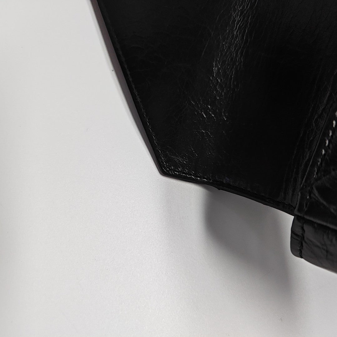 ENVELOPE Small Chevron Calfskin Black