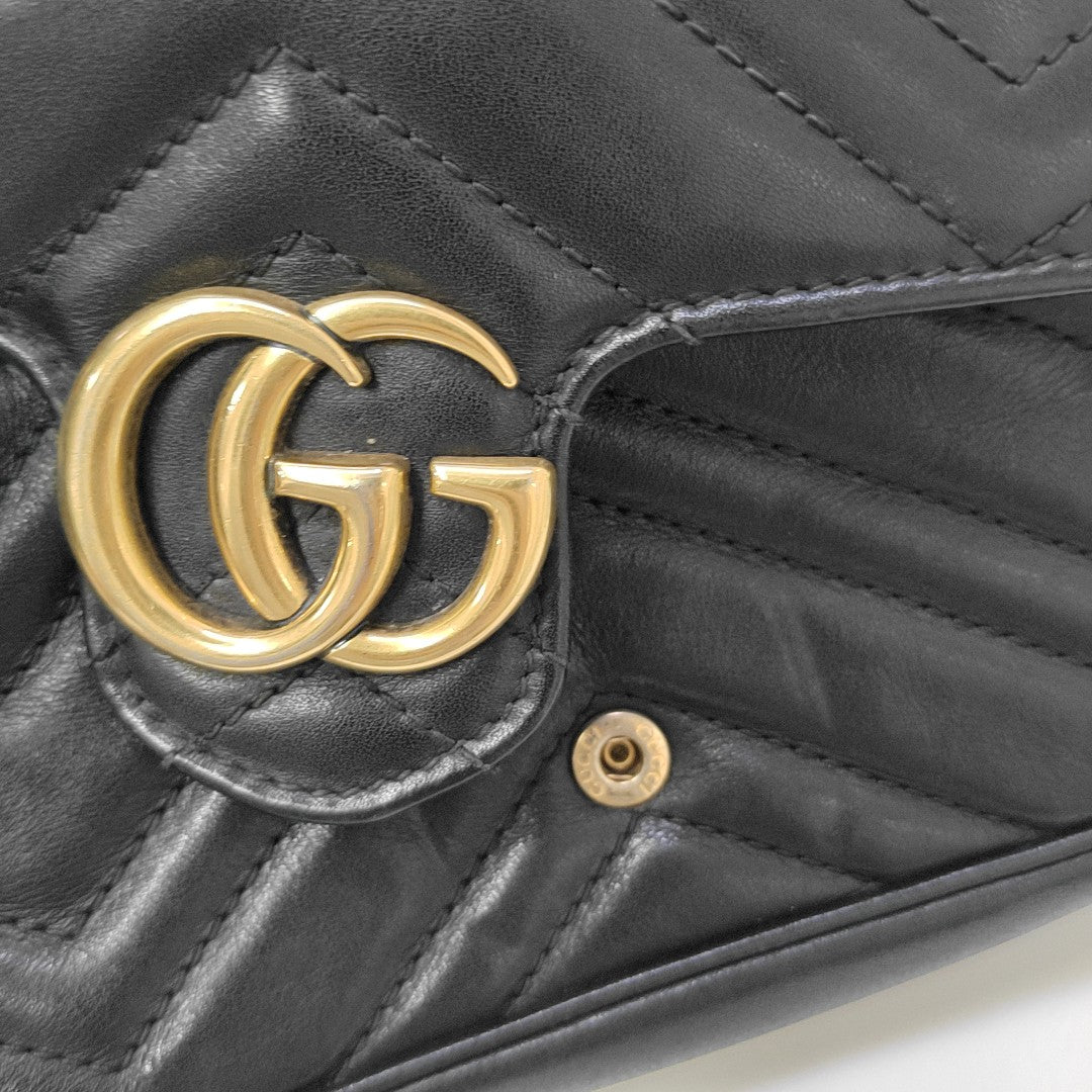 GG Marmont Mini Quilted Calfskin Black