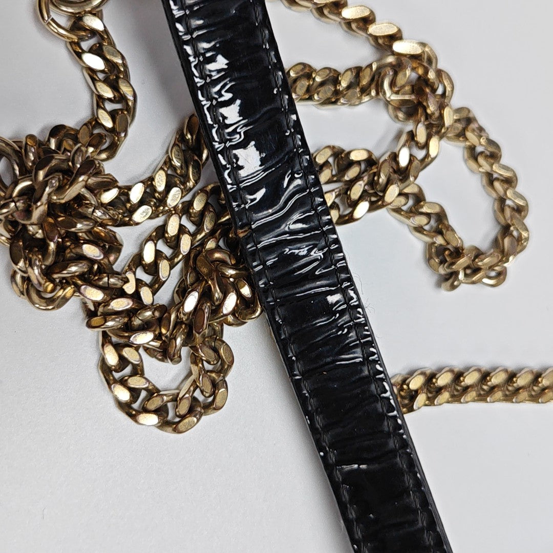 Lady Dior Mini Quilted Patent Leather Black