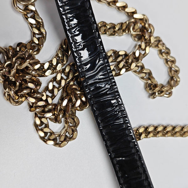 Lady Dior Mini Quilted Patent Leather Black