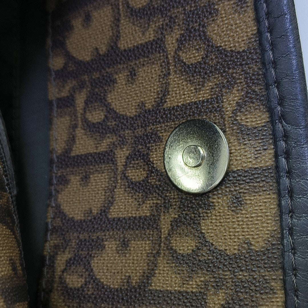 Oblique Coated Canvas Tote Bag Brown