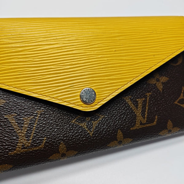 MARIE LOU Monogram Coated Canvas Brown Wallet