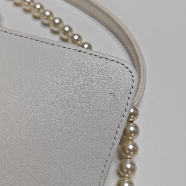 Quilted Calfskin Shoulder Bag Small White