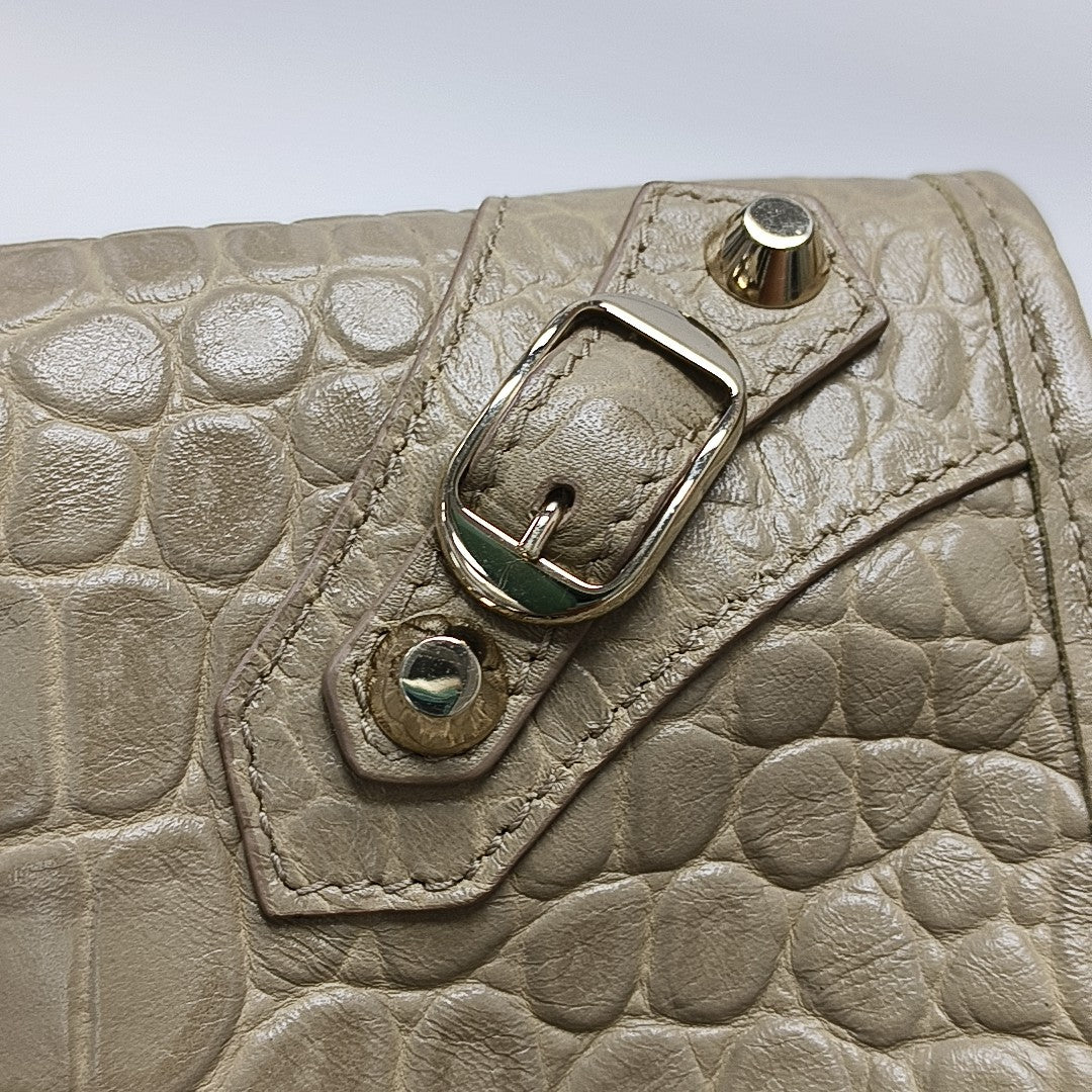 Classic Metallic Edge City Medium Calfskin Beige