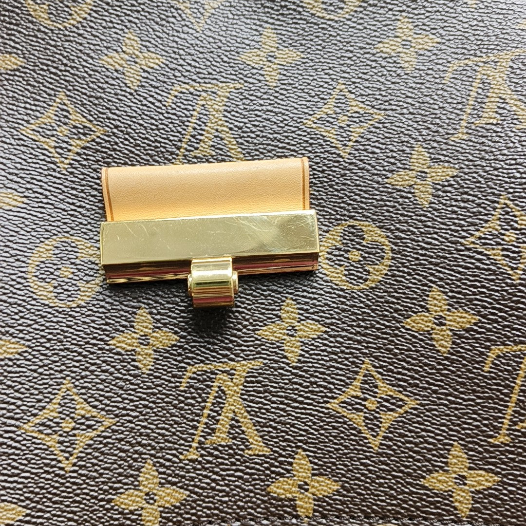 OLYMPE MM Monogram Coated Canvas Brown