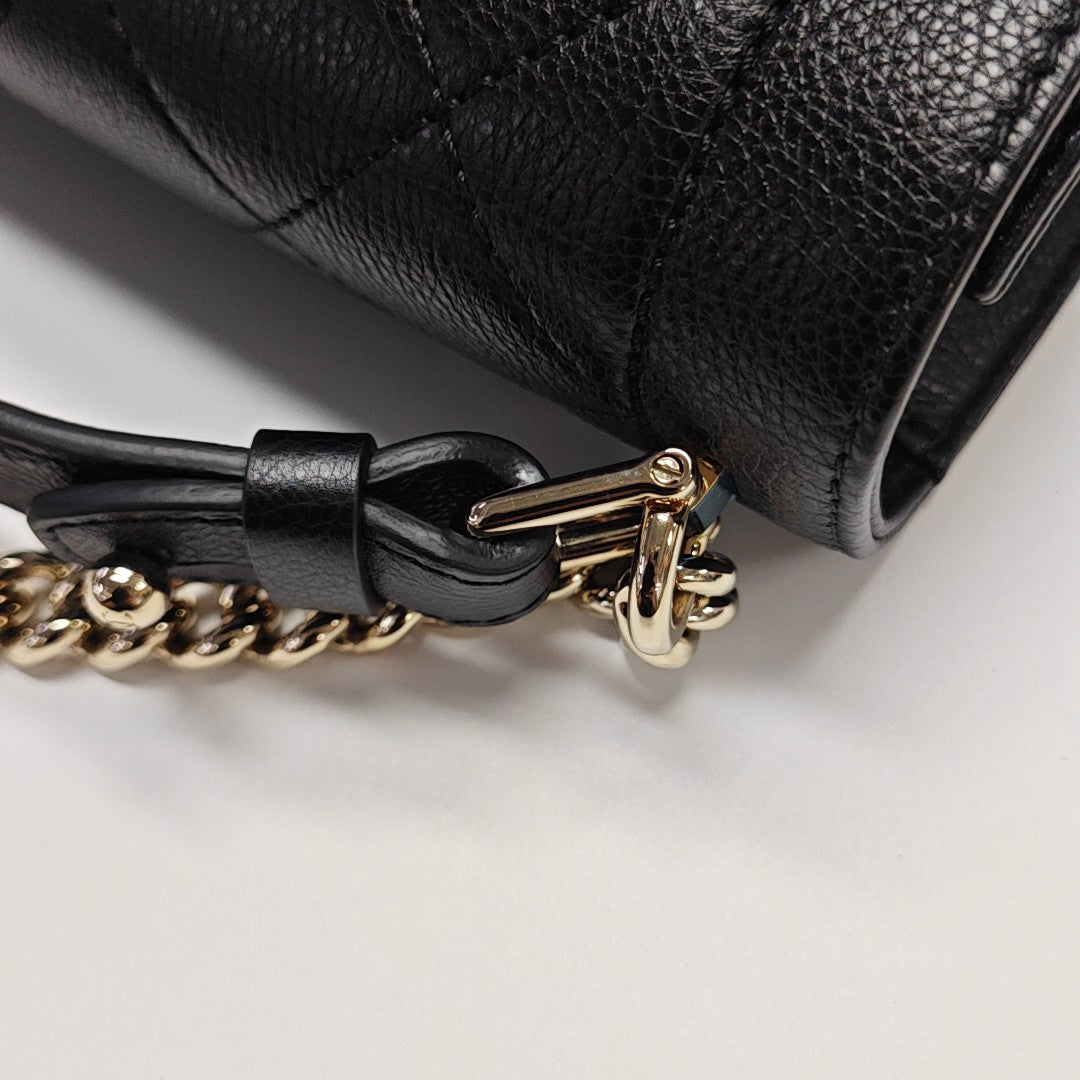 LABEL CLICK Medium Quilted Calfskin Black
