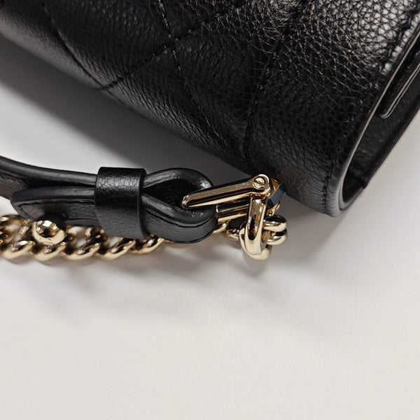 LABEL CLICK Medium Quilted Calfskin Black