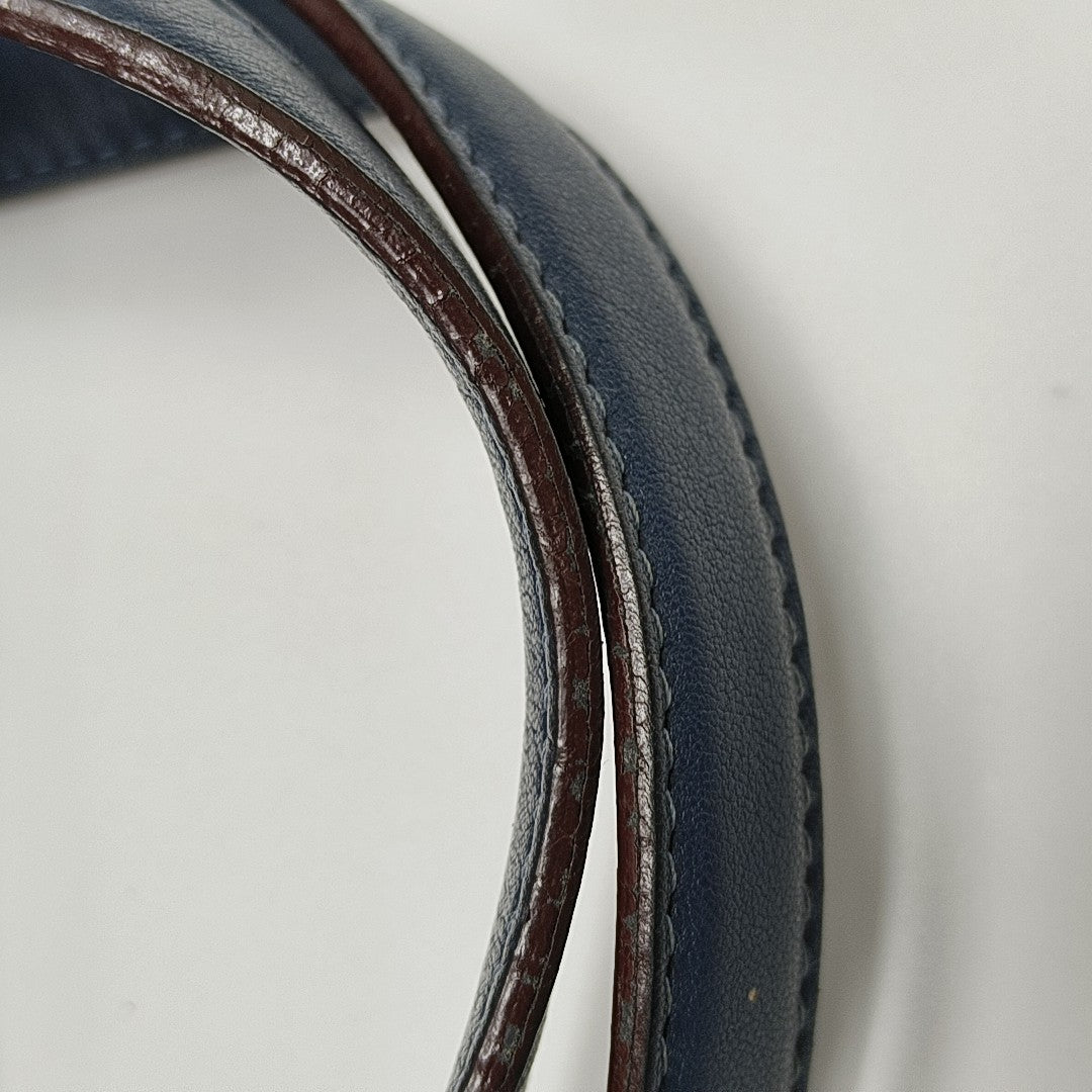 Calfskin Top Handle Bag Blue