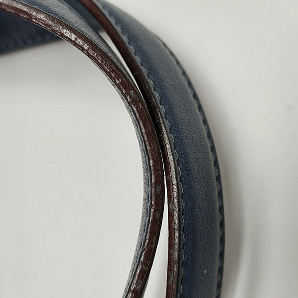 Calfskin Top Handle Bag Blue