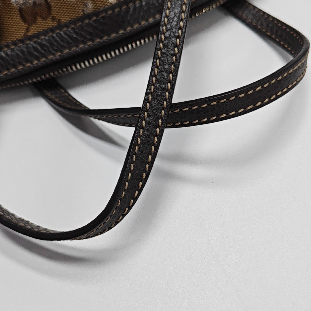 Monogram Coated Canvas Shoulder Bag Brown