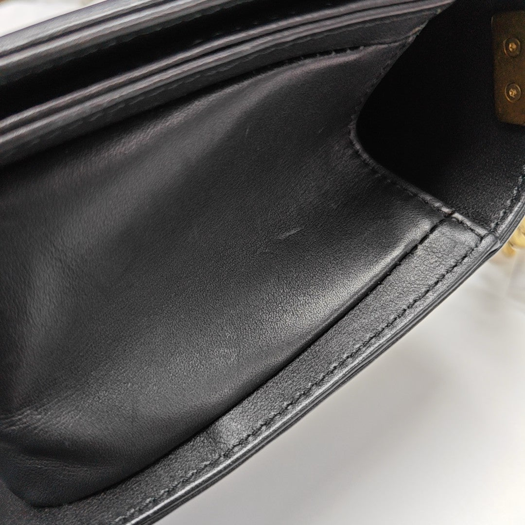 BOY CHANEL Medium Quilted Calfskin Black