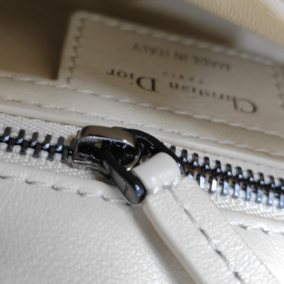 Dior Caro Small Cannage Wool White