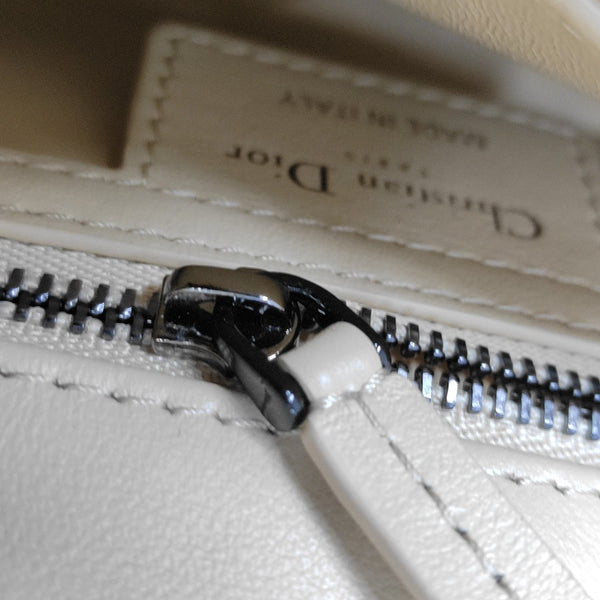 Dior Caro Small Cannage Wool White