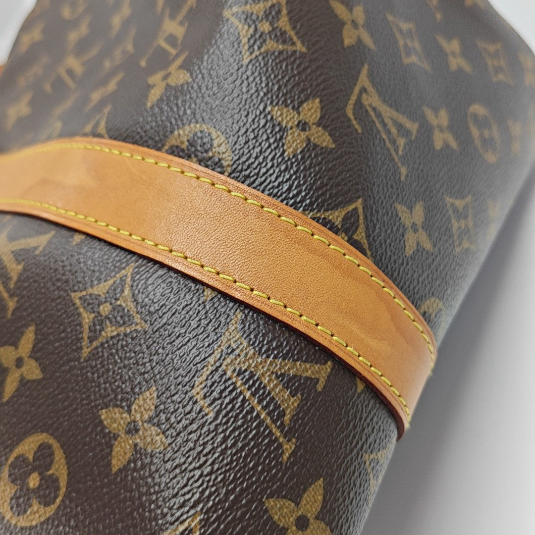 KEEPALL 50 Monogram Coated Canvas Brown