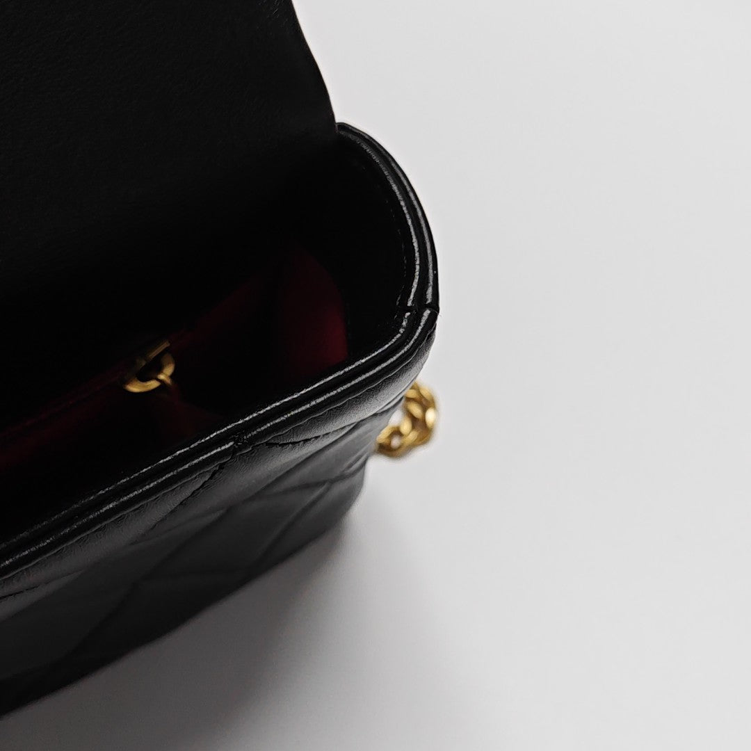 Quilted Calfskin Shoulder Bag Black