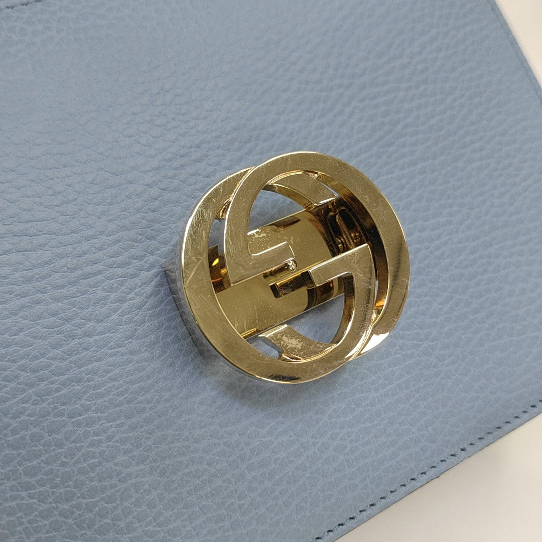 Interlocking G Small Calfskin Blue
