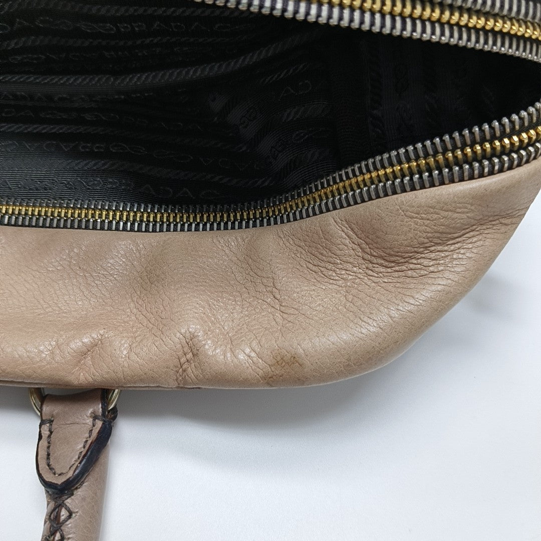 Calfskin Top Handle Bag Brown