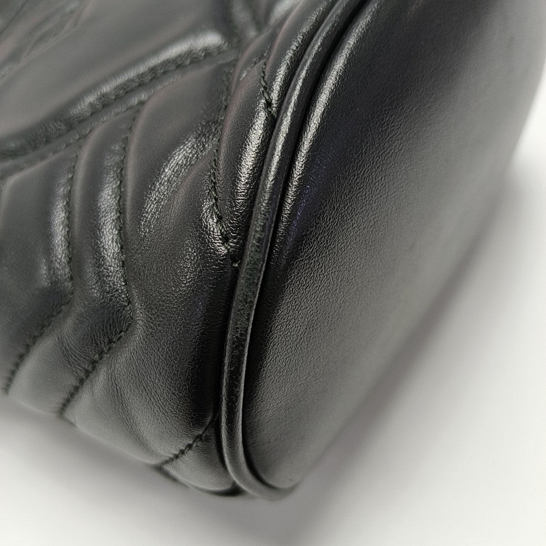 GG Marmont Mini Quilted Calfskin Black