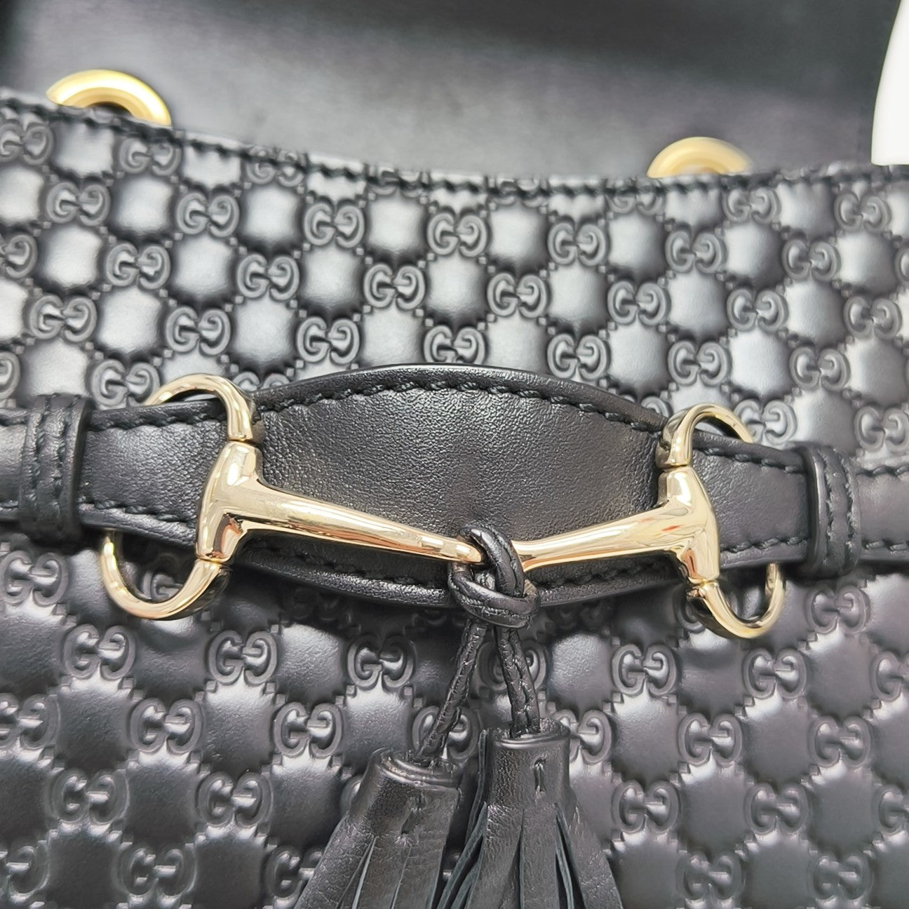 Emily Chain Mini Monogram Calfskin Black