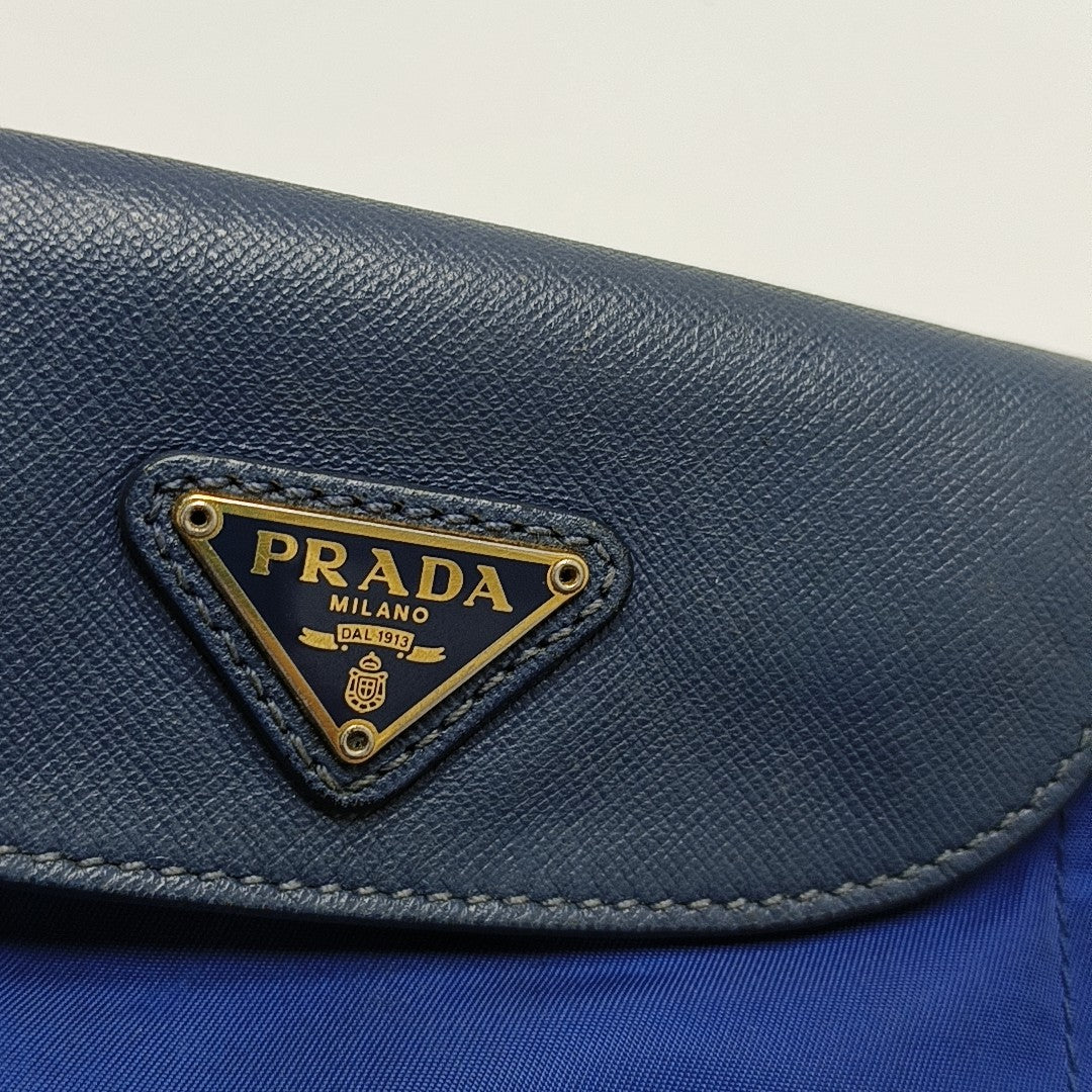 Nylon Shoulder Bag Blue