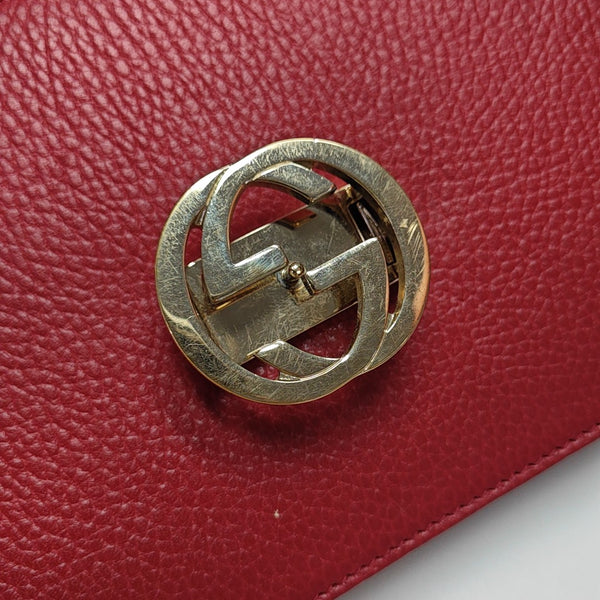 Interlocking G Small Calfskin Red