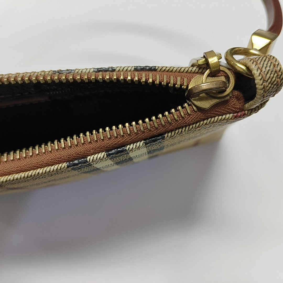 Coated Canvas Shoulder Bag Brown
