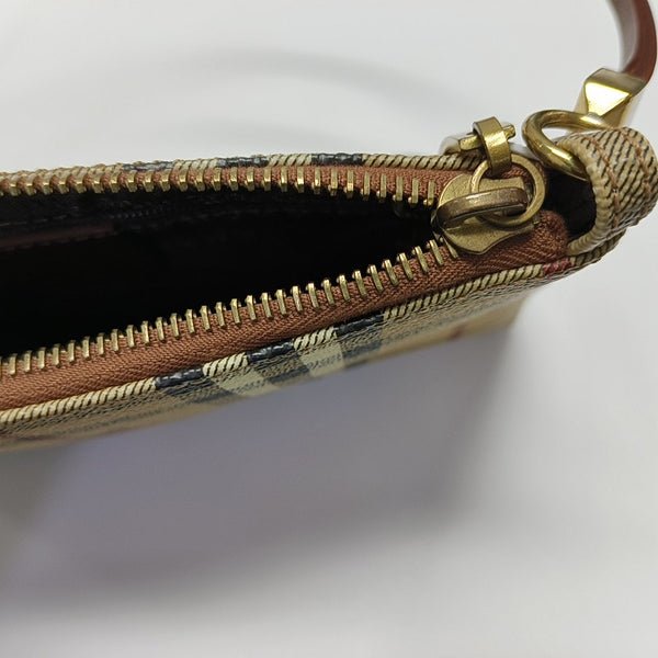 Coated Canvas Shoulder Bag Brown