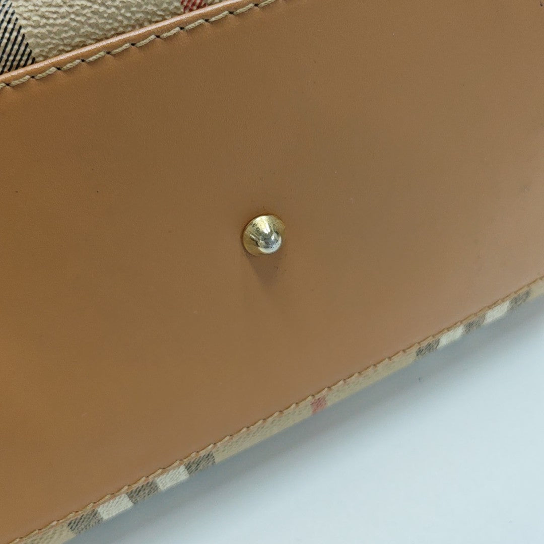 Coated Canvas Shoulder Bag Beige