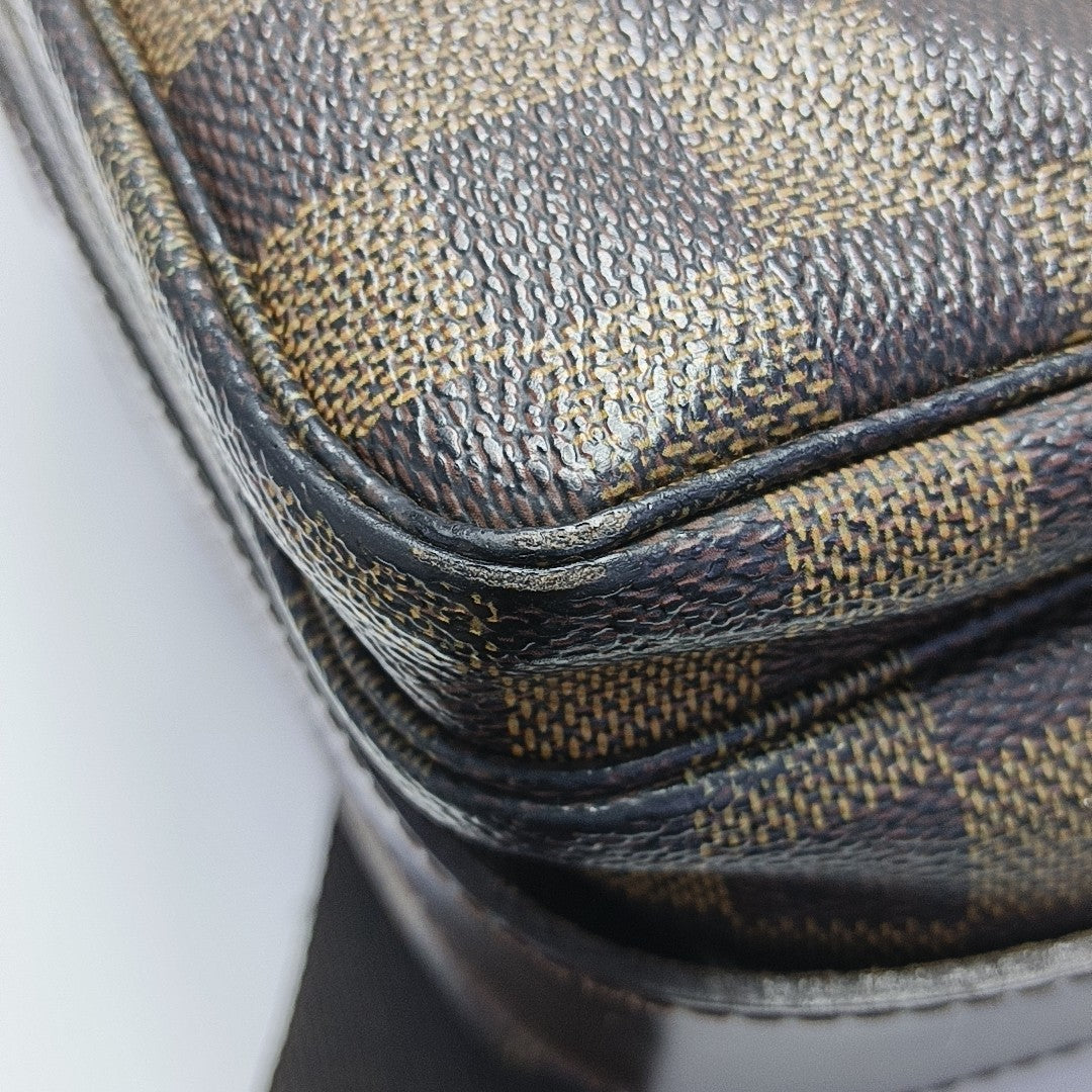 NAVIGLIO Damier Ebene Coated Canvas Brown