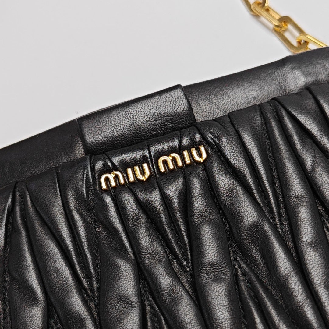Quilted Lambskin Shoulder Bag Black