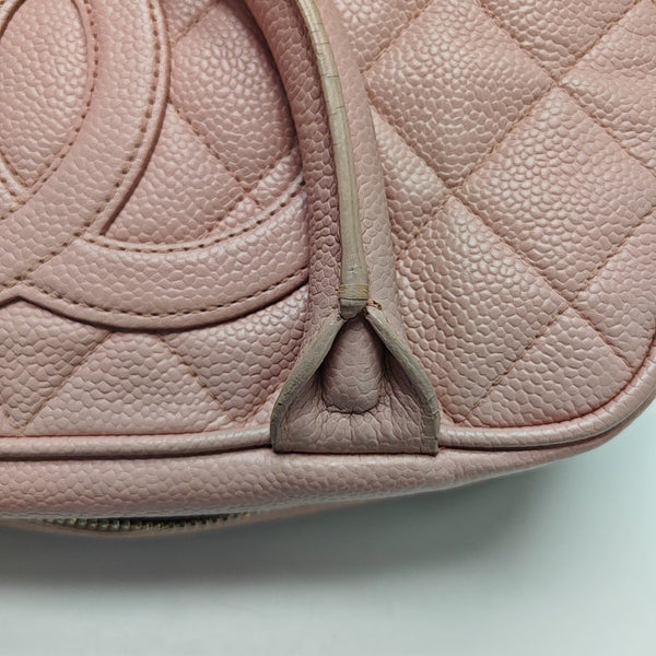 BOWLER Quilted Grained Calfskin Pink