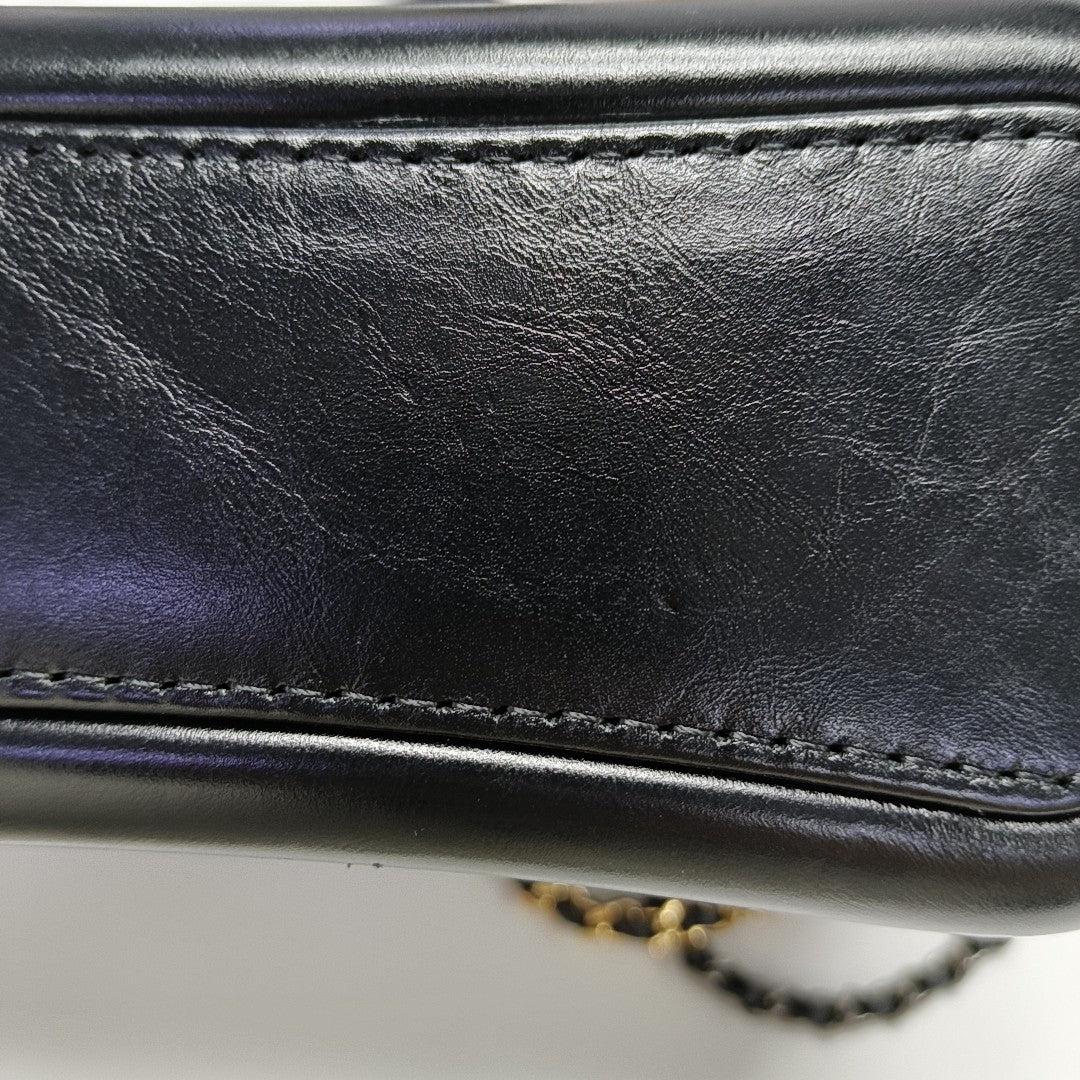 GABRIELLE Small Quilted Calfskin Black