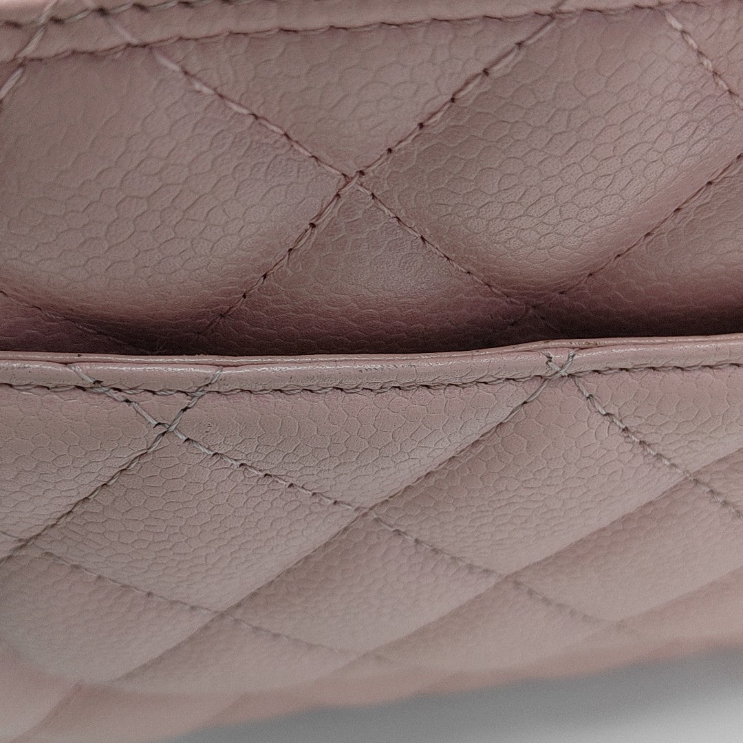 Quilted Grained Calfskin Top Handle Bag Pink