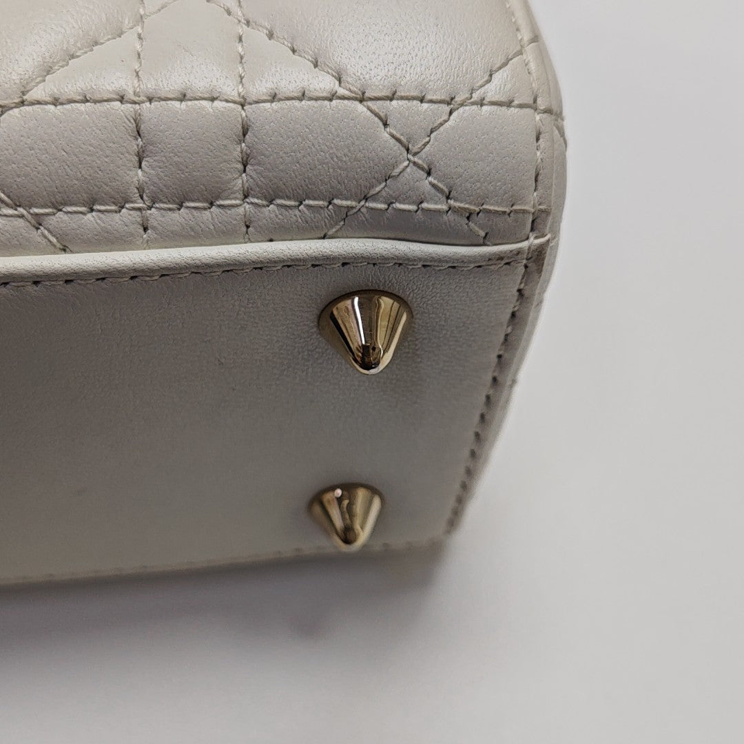 Lady Dior Small Cannage Lambskin White