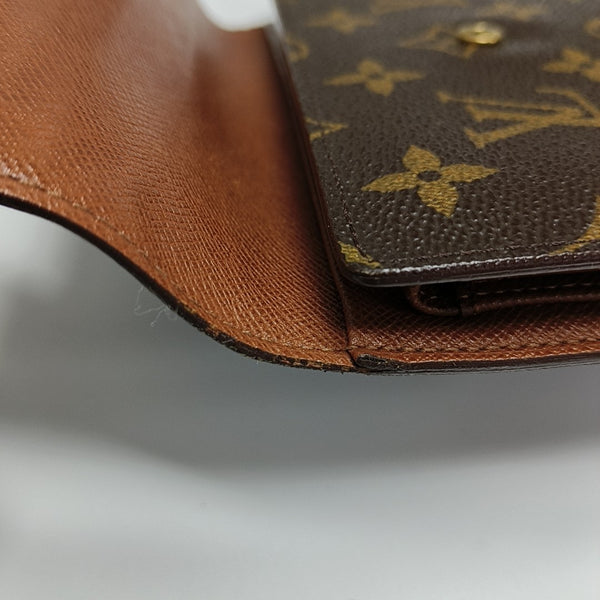 PORTE MONNAIE Monogram Coated Canvas Brown Wallet