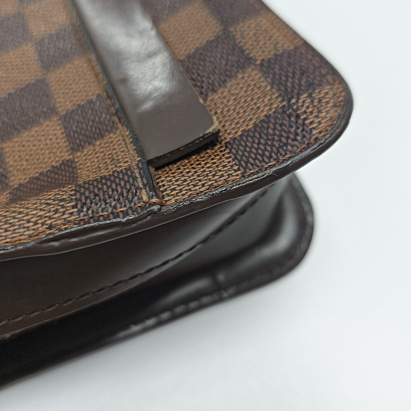 SAINT LOUIS Damier Ebene Coated Canvas Brown