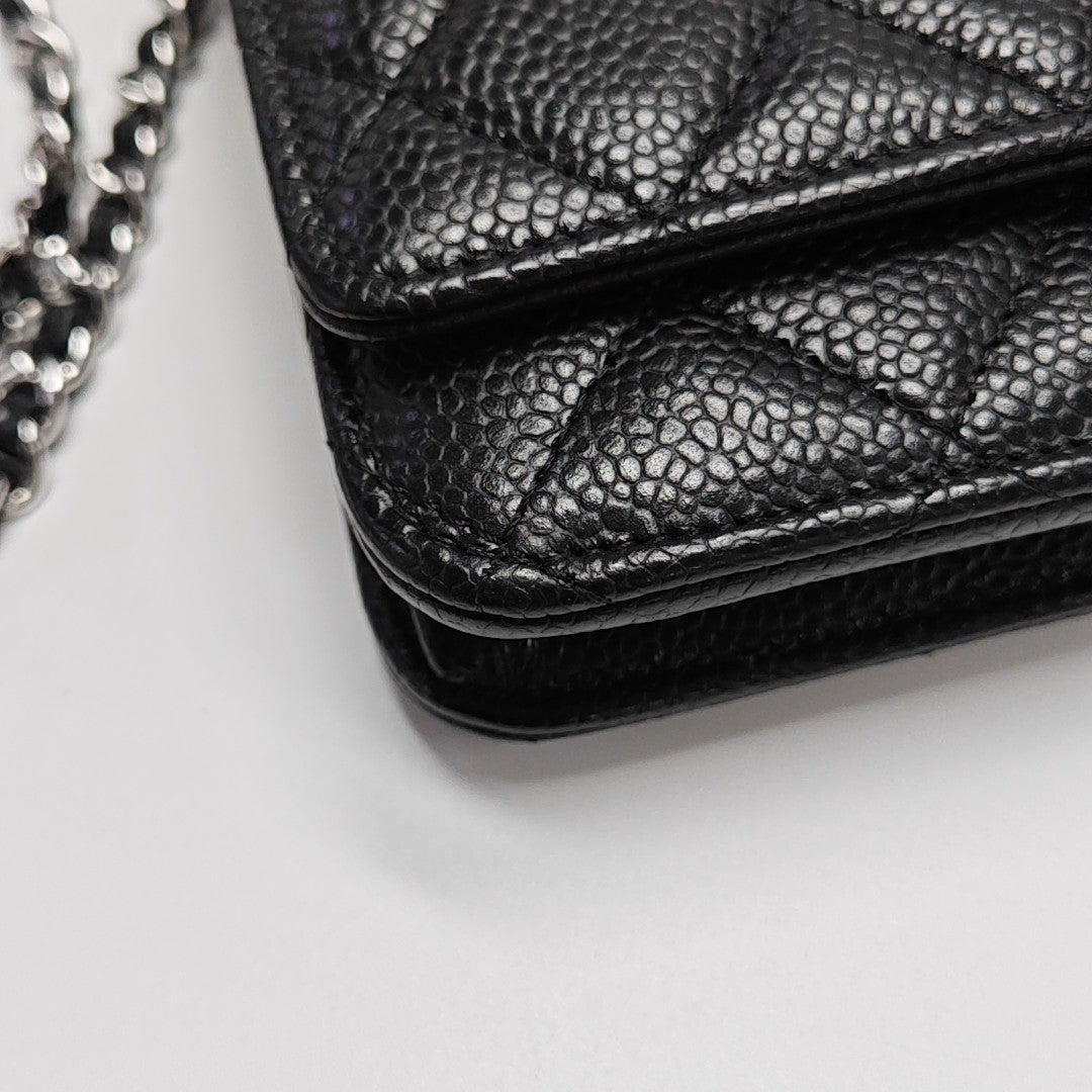 WOC Quilted Grained Calfskin Black