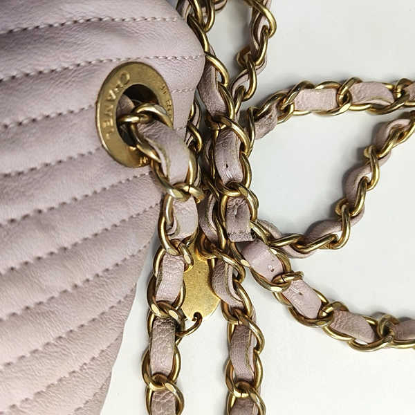 Mini Chevron, Quilted Lambskin Pink
