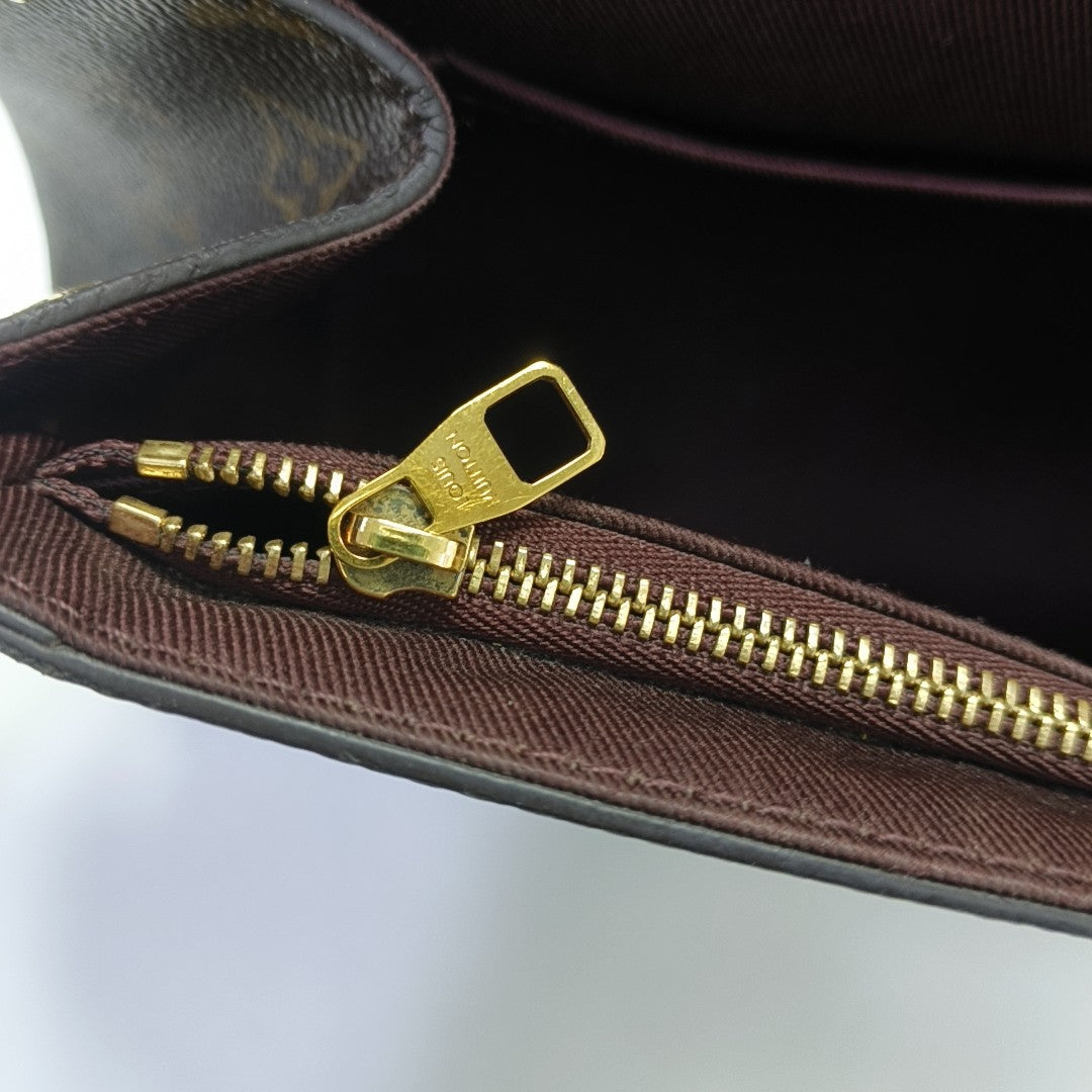 CLUNY MM Monogram Coated Canvas Brown