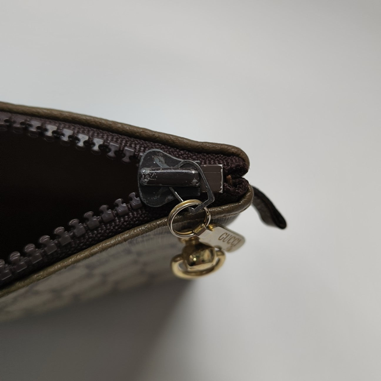 Monogram Coated Canvas Clutch Beige