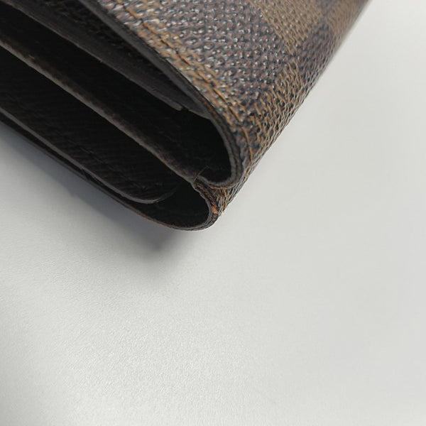 ELISE Damier Ebene Coated Canvas Brown Wallet