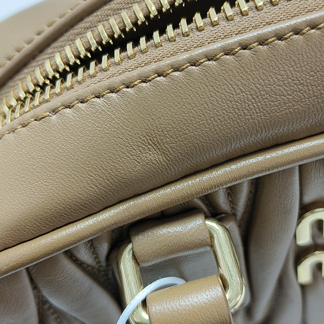 Arcadie Matelassé Small Quilted Lambskin Brown