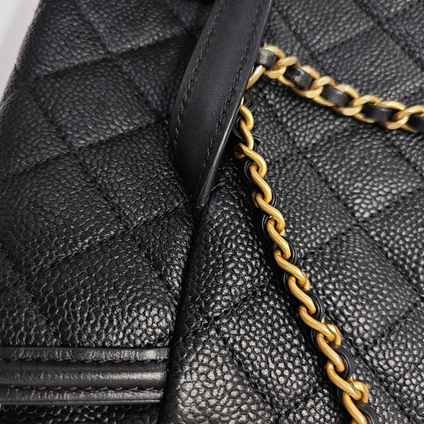 FILIGREE Small Quilted Grained Calfskin Black