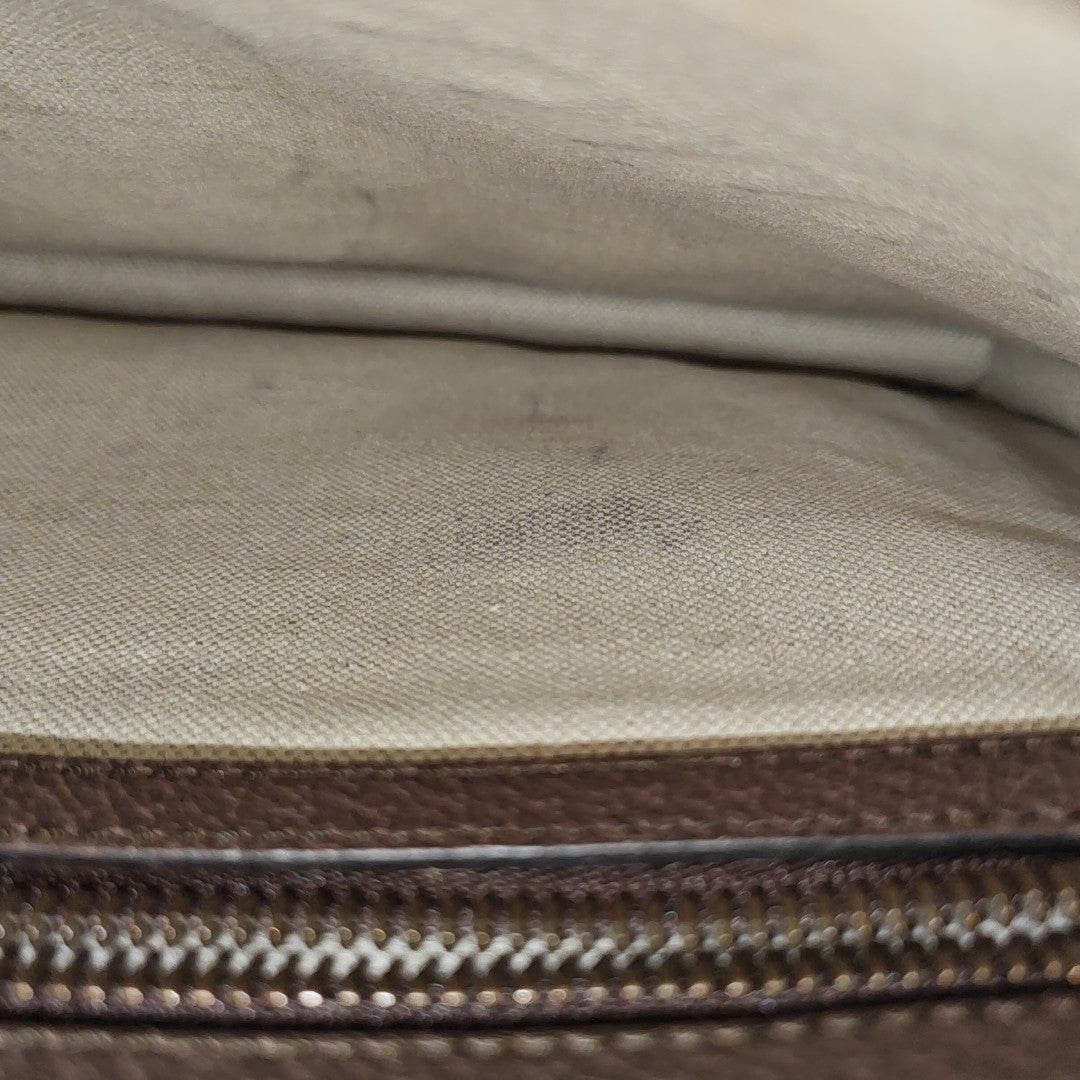 Monogram Coated Canvas Clutch Beige