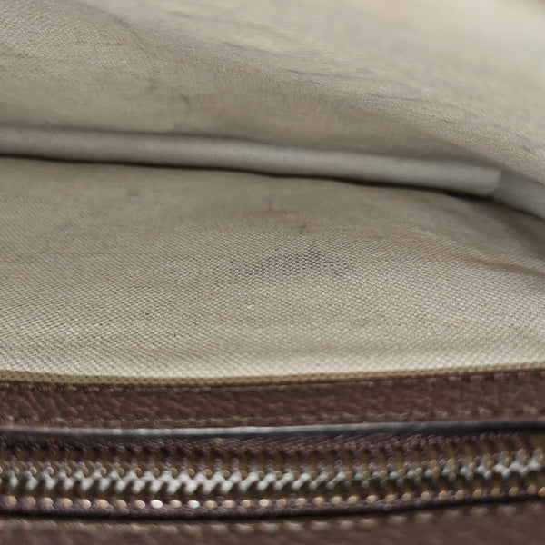 Monogram Coated Canvas Clutch Beige