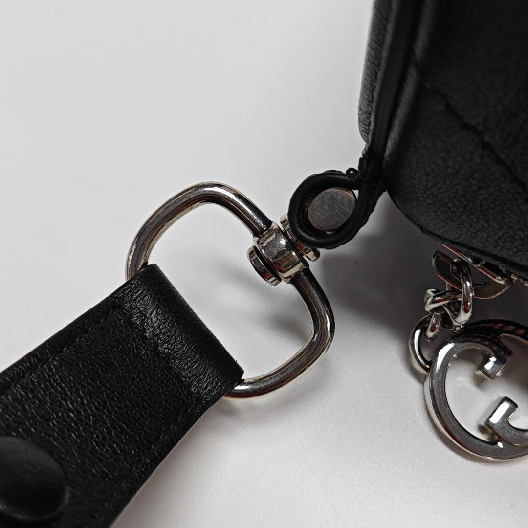 Quilted Calfskin Shoulder Bag Black