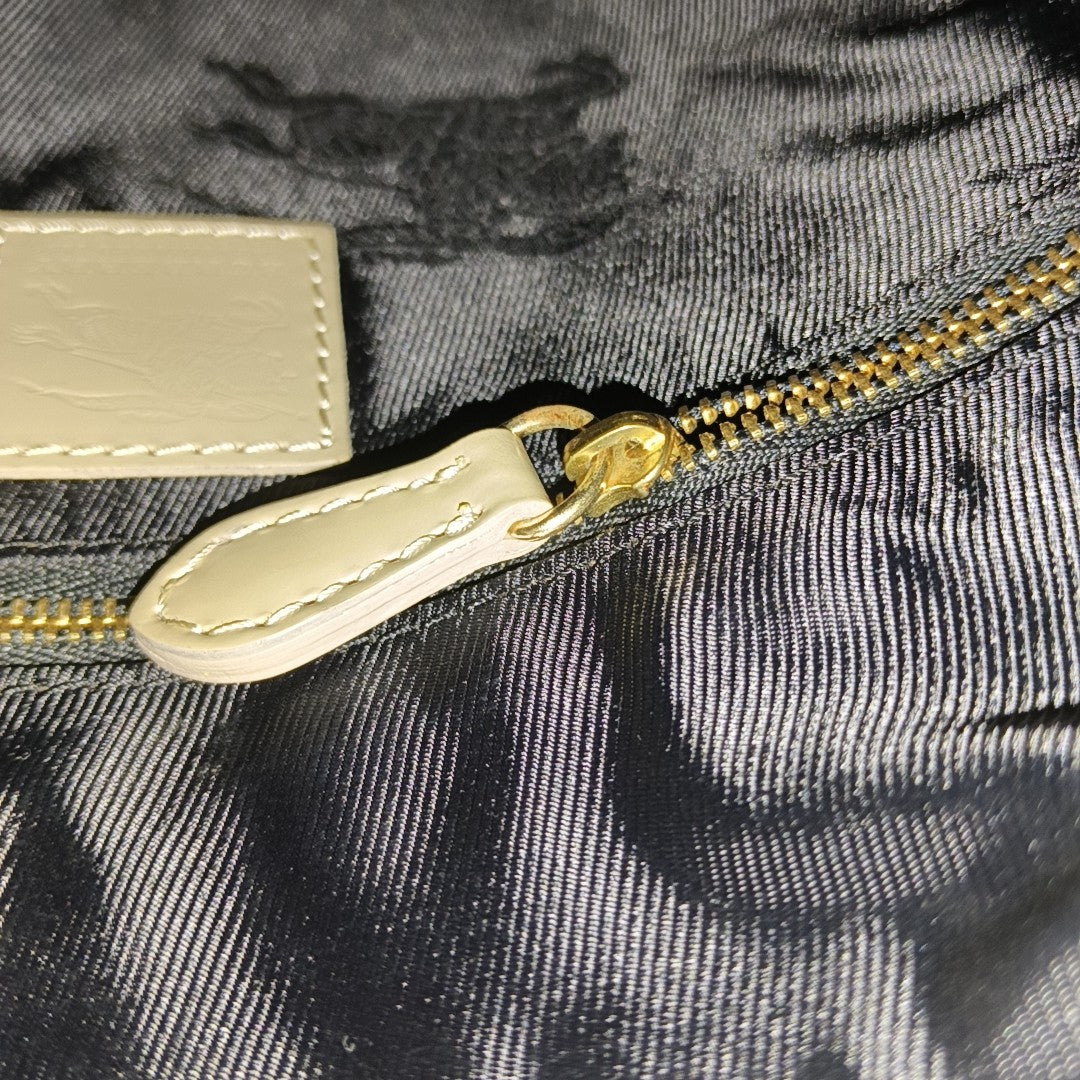 Quilted Nylon Shoulder Bag Beige