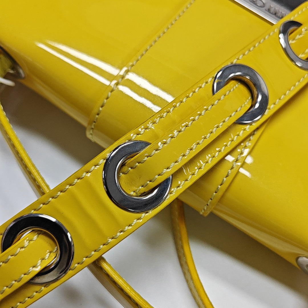 Leather Shoulder Bag Yellow
