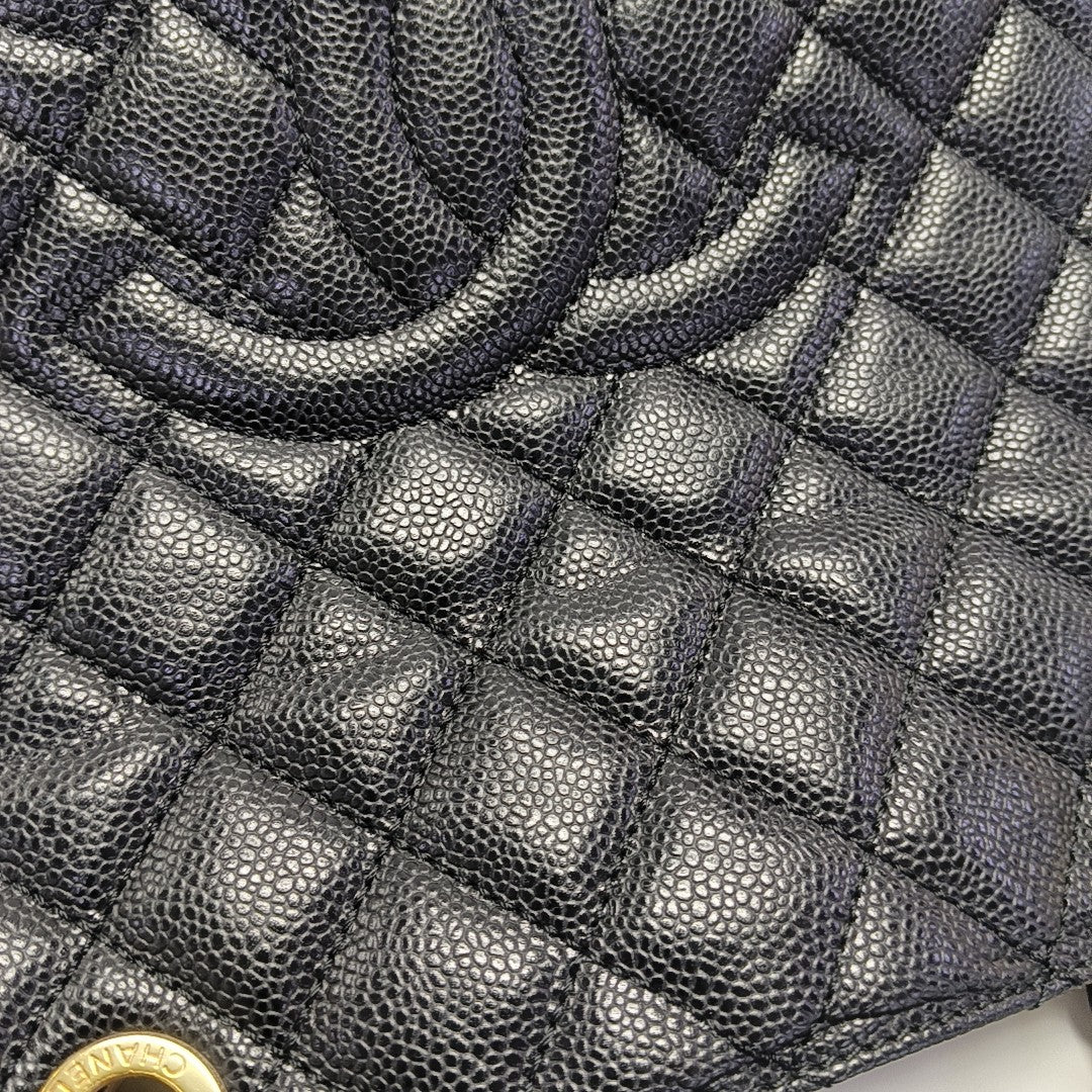 CHANEL PST Quilted Grained Calfskin Black